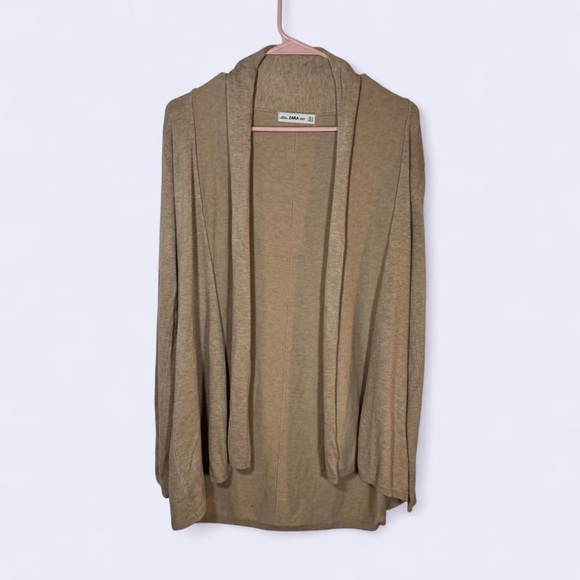 Zara Knit Beige Open Front Cardigan - Small - Picture 1 of 5
